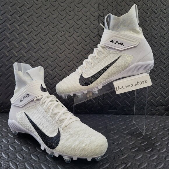 Nike Alpha Menace Elite 2 DT  Flyknit White Football Cleats CI1530-100  Sz 11.5 - Picture 1 of 7